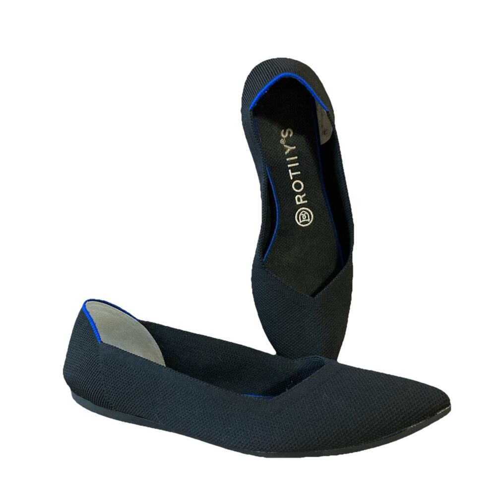 Rothy's The Point Ballet Flats Women’s Sz 8.5 Black Slip On Washable Shoes